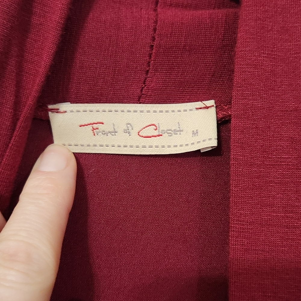 Front of Closet Burgandy Open-Front Cardigan-size Medium - Picture 4 of 6